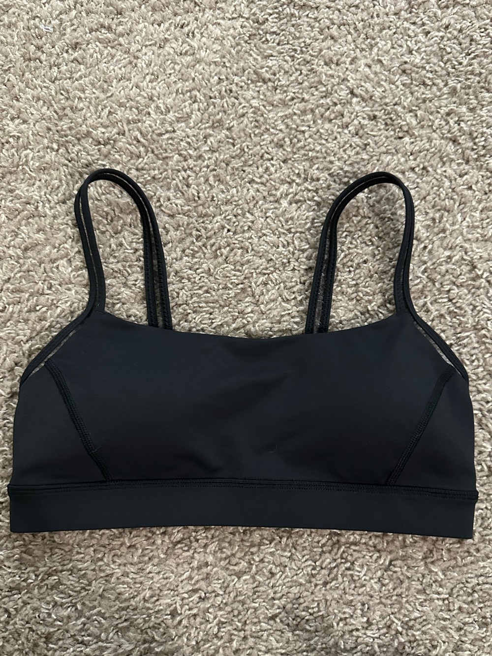 Lululemon black sports bra with mesh detail